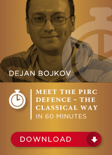 ویدئو "روشی کلاسیک برای مقابله با دفاع پیرک" با تدریس دِیان بویکوف (Dejan Bojkov - Meeting the Pirc Defence: The classical way)